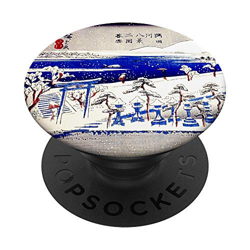 Famous Vintage Japanese Art- Evening Snow Hiroshige Stylish PopSockets PopGrip- Swappable Grip for Phones  and  Tablets