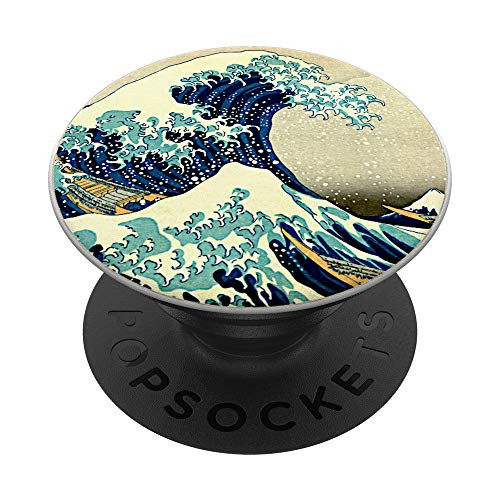 Vintage Japanese Woodblock Art- Great Wave Stylish Design PopSockets PopGrip- Swappable Grip for Phones  and  Tablets