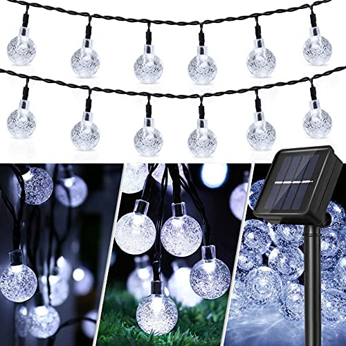 Solar String Lights 30 LED 20ft Crystal Globe Solar String Lights Outdoor Waterproof Solar Lights with 8 Modes Solar Powered Patio Lights for Garden Yard Party Wedding Christmas Decor -Cool White- Solar String Lights 30 LED 20ft Crystal Globe Solar String Lights Outdoor Waterproof Solar Lights with 8 Modes Solar Powered Patio Lights for Garden Yard Party Wedding Christmas Decor -Cool White-
