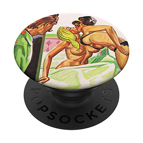 Sexy Girls Kissing Vintage Porn and Big Tits-Retro Porn Art PopSockets PopGrip- Swappable Grip for Phones  and  Tablets