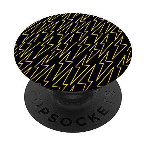 Black and yellow lightning bolts design PopSockets PopGrip- Swappable Grip for Phones  and  Tablets