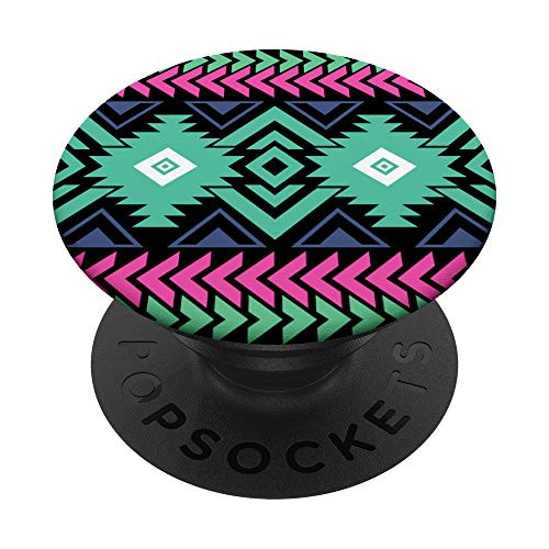 Aztec Tribal Pattern Teal Pink PopSockets PopGrip- Swappable Grip for Phones  and  Tablets