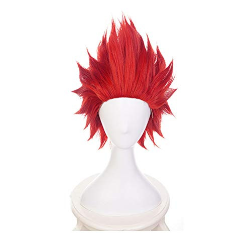 Kirishima Eijiro Cosplay Wigs Red Short Stricking Up for My Hero Academia Cosplay Wigs High School Synthetic Hair -qiedao-