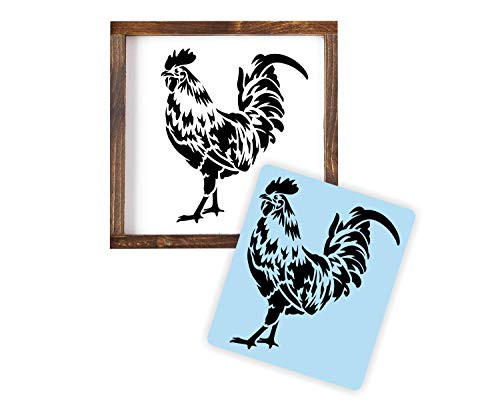 Barn Star Rooster Stencil - Paint Your Own Wood Sign - Reusable - Farmhouse