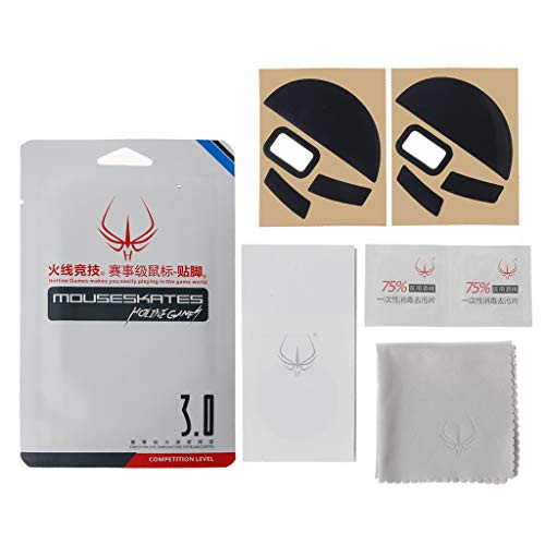 Huluda 2 Sets-Pack Original Hotline Games Competition Level Mouse Feet Mouse Skates Gildes for Razer Mamba HyperFlux Mouse 0.6mm Thickness Teflon