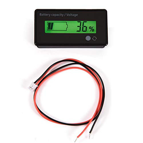 Battery Monitor 6-70V Digital Battery Capacity Tester with Green Backlit LCD Display Battery Capacity Voltage Meter Tester Voltmeter Monitor Indicator Panel