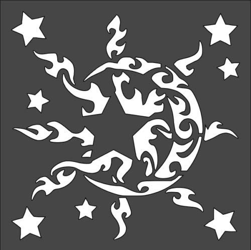 Custom Stencil Celestial Moon Star 5.5 x 5.5
