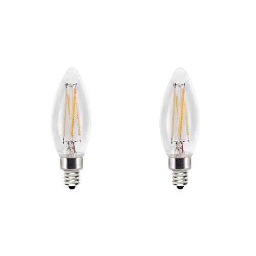 Cree 60W Equivalent Daylight (5000K) B11 Candelabra Exceptional Light Quality Dimmable E12 LED Light Bulb (2-Pack)