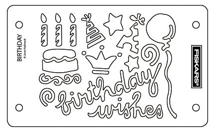Fiskars Mini Shapeboss Birthday Wishes Stencil Set