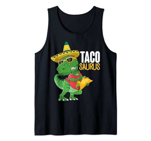 Tacosaurus Rex taco holder Cinco De Mayo Funny Tacos Mexican Tank Top