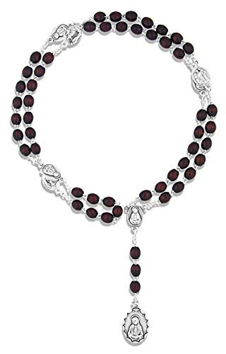 Vatican Imports Traditional Seven Sorrows Rosary - Catholic Sorrowful Mother Devotional Chaplet with Dark Wood Beads - Makes a Great First Communion or Confirmation Gift!