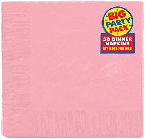 amscan 2-Ply New Pink Dinner Napkins 100 Ct. - Party Tableware