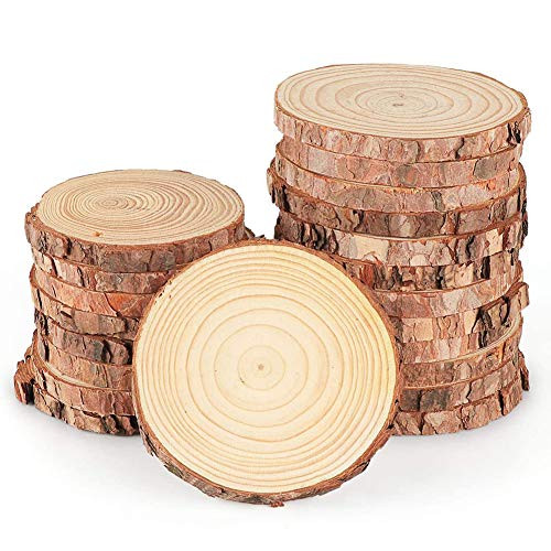 zxbaers Natural Wood Slices 20 PCS 3.5-4 inches DIY Hand Polished Unfinished Wood Craft Kit Undrilled Wooden Circles Without Hole Tree Slice with Bark for Arts Painting Christmas Ornaments DIY Crafts zxbaers Natural Wood Slices 20 PCS 3.5-4 inches DIY Hand Polished Unfinished Wood Craft Kit Undrilled Wooden Circles Without Hole Tree Slice with Bark for Arts Painting Christmas Ornaments DIY Crafts