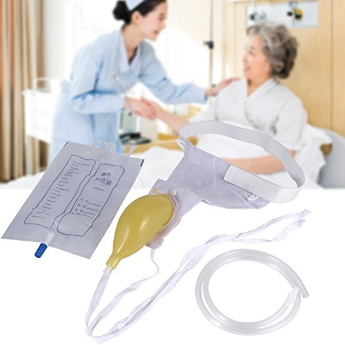 Urinal Pee Holder 1000ml Re-useable Wearable Male Female Urine Bag for Urinary Incontinence with Portable Elastic Waistband No Spill No Smell No Mess -1000ml Male-