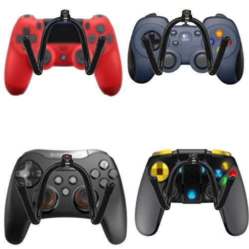 Universal Game Controller Organizer Wall Rack Wall Mount Wall Clip Wall Hanger for Xbox One PS4 Switch Pro Game Controller 4-PK - NO Game Controller - No Falling