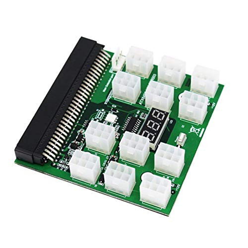 PCI-E 12V 6Pin to 12x 6Pin Power Supply Server Adapter Breakout Board for HP 1200W 750W PSU GPU Mining -Adapter Board Only-