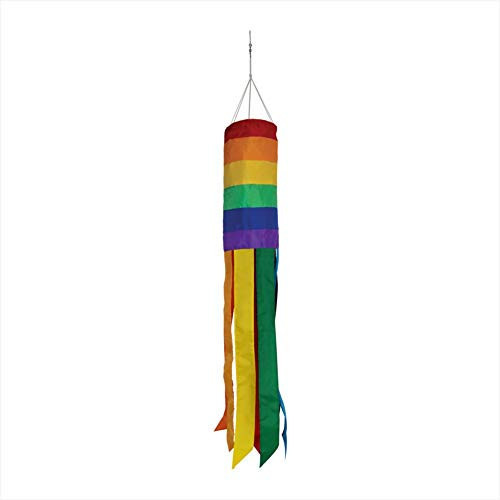 Produtos Profissionais de Elite 40-Inch Durable Column Rainbow Windsock with Rainbow Tails