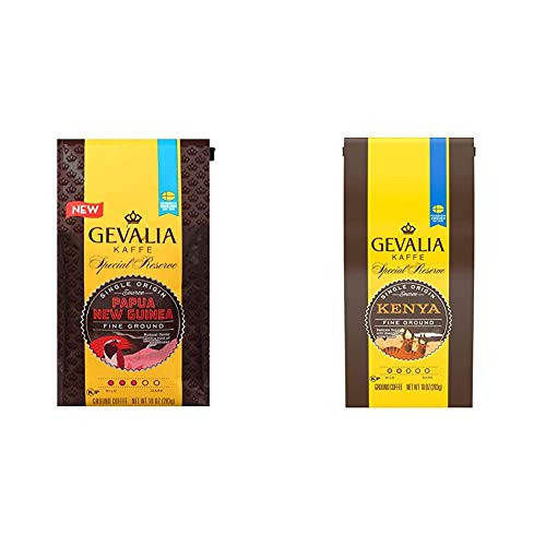 Gevalia Special Reserve Fine Ground Papua New Guinea Coffee 10.0 oz and Special Reserve Kenya Mild Roast Fine Ground Coffee -10 oz Bag- Gevalia Special Reserve Fine Ground Papua New Guinea Coffee 10.0 oz and Special Reserve Kenya Mild Roast Fine Ground Coffee -10 oz Bag-