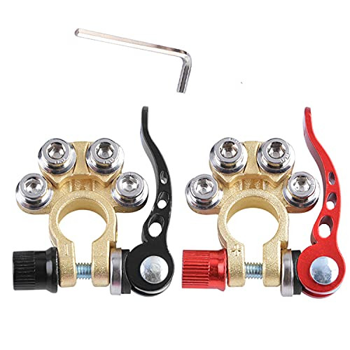 2PCS Battery Terminal ConnectorsQuick Release Disconnect Car Battery Cable Terminal Clamps Connectors for SAE-JIS Type A Posts