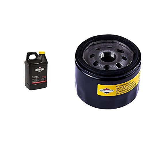 Briggs  and  Stratton 30W Engine Oil - 48 Oz. 100028  and  492932S Oil FilterBlack