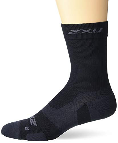 2XU Vectr Crew Sock Black-Titanium Small