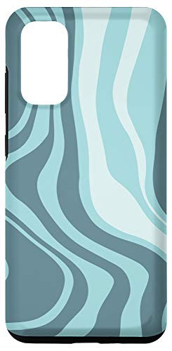 Galaxy S20 Pastel Paint Swirl Abstract Vintage Retro Running Paint Blue Case