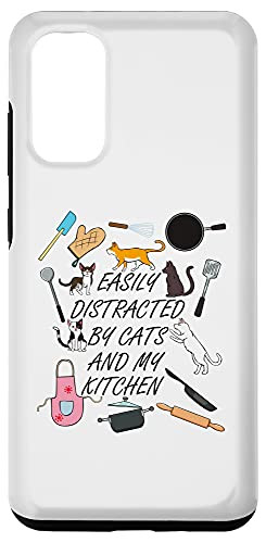 Galaxy S20 Distracted by Cats and Kitchen Chef Baking Case