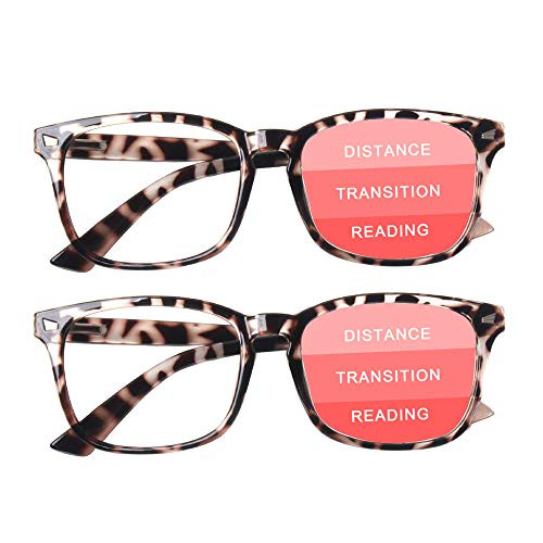 SIGVAN Progressive Multifocal Computer Glasses Women Men Blue Light Blocking Reading Glasses Spring Hinge Readers -2 Tortoise 1.25-