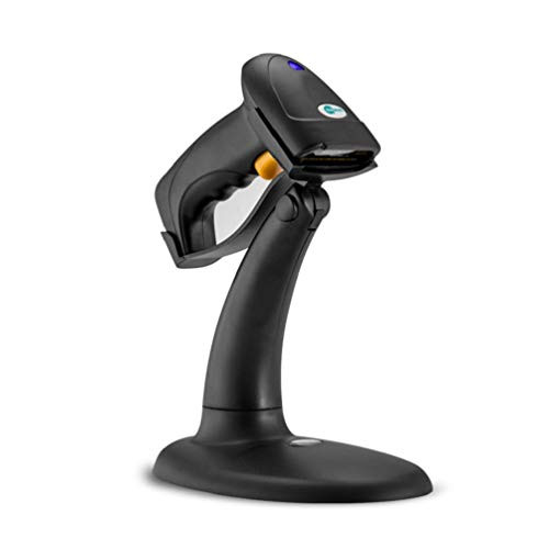 BAOSHARE Wired Barcode Automatic Laser Scanner, 1D Handheld Barcode Reader with Adjustable Hand-Free Holder for Store, Library Supermarket, POS System (1D-Base 1Pack)