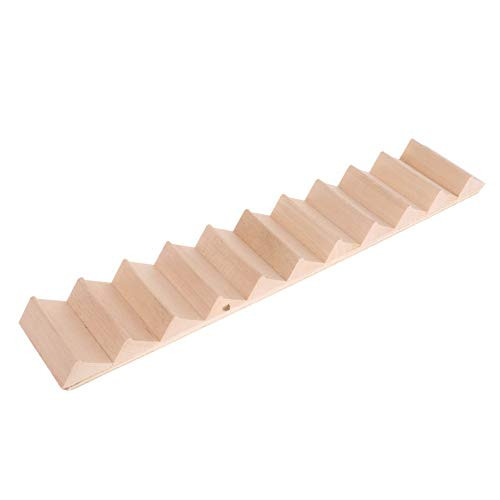 BYyushop Doll House Wooden Stairs Home Accessories Without armrests 1-12 Wooden Staircase Stair Stringer Step Model DIY Miniature Doll House Decor Wood Color
