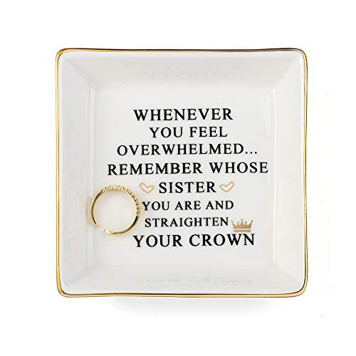 Joycuff Inspirational Gift for Sister Sister Gifts for Birthday Christmas Mother's Day Sister Trinket Dish Decorative Ring Dish Jewelry Tray Home Decor