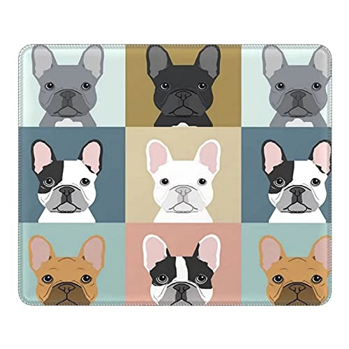 antcreptson French Bulldogs Dog Mouse Pad CustomMousepad Non-Slip Rubber Gaming Mouse Pad Rectangle Mouse Pads for Computers Laptop