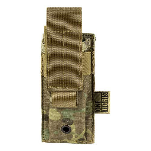 OneTigris Tactical Molle Single Pistol Mag Pouch EDC Organizer Pouch EMT Mini Scissor Tool Pouch -Multicam-