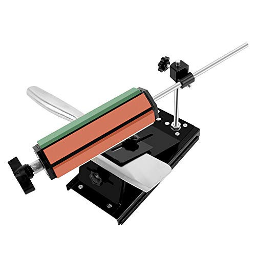 Knife Sharpener Professional Stainless Steel 360° Rotation Kitchen Chef Knife Sharpener with 6 Grindstones Chef Knife Sharpening Kit System Fixed-Angle