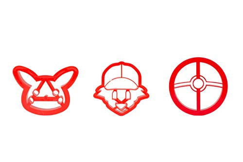 3-Pack Pokemon Cookie Cutters | Pokeball, Ash, Pikachu | Special Edition
