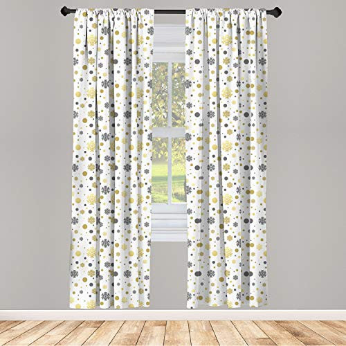 Ambesonne Christmas Window Curtains Snowy Winter Concept Artwork with Holiday Theme Color Spots and Snowflakes Lightweight Decorative Panels Set of 2 with Rod Pocket 56" x 84" Grey Yellow White Ambesonne Christmas Window Curtains Snowy Winter Concept Artwork with Holiday Theme Color Spots and Snowflakes Lightweight Decorative Panels Set of 2 with Rod Pocket 56" x 84" Grey Yellow White