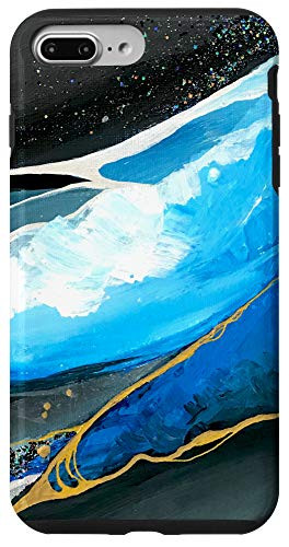 iPhone 7 Plus-8 Plus Abstract Paint Blue - Black Design for Art Lovers Case