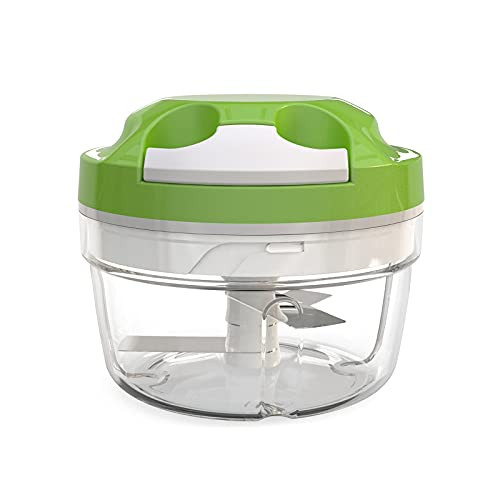 Chignon easy pull hand Vegetable Chopper and dicers manual food chopper Processor Onion Chopper Hand-Powered Food Chopper Veggie Chopper ?Green? -300mL-