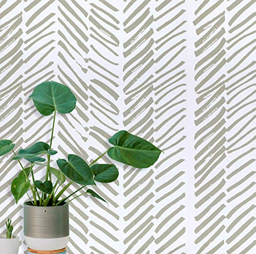 Guvana 197"?17.7" Line Wallpaper Brown and White Contact Paper Stripe Peel and Stick Wallpaper Self Adhesive Wallpaper Stripe Removable Contact Paper Decoration Wall Paper for Livingroom Cabinets
