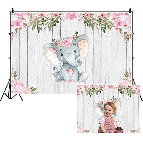Floral Elephant Backdrop for Baby ShowerYeele 7x5ft Party Pink Flower Wood It's a Girl Banner Birthday Photography Background Cake Table Decoration Photo Booth Studio Props Favors Supplies Floral Elephant Backdrop for Baby ShowerYeele 7x5ft Party Pink Flower Wood It's a Girl Banner Birthday Photography Background Cake Table Decoration Photo Booth Studio Props Favors Supplies