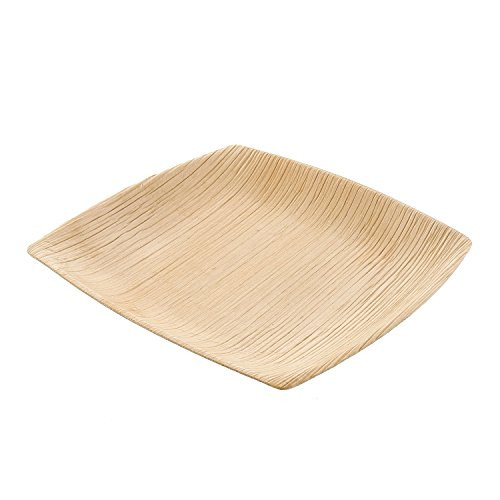 CiboWares Premium 6" Square Areca Palm Leaf Cocktail Plate Eco-Friendly and Disposable for Home and Catering Package of 25
