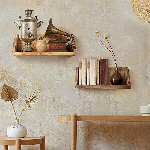 Wood Corner Shelf Wall Mount Hanging Shelf Wall Wood Floating Storage Shelves Floating Shelves Wall Mounted Set of 2