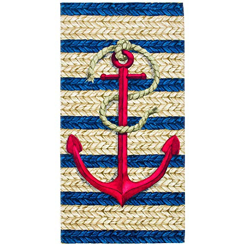 Beachland Anchor and Rope Beach Towel 30 x 60 inch 100 percent Cotton Nautical Towel -Anchor and Rope One Towel- Beachland Anchor and Rope Beach Towel 30 x 60 inch 100 percent Cotton Nautical Towel -Anchor and Rope One Towel-