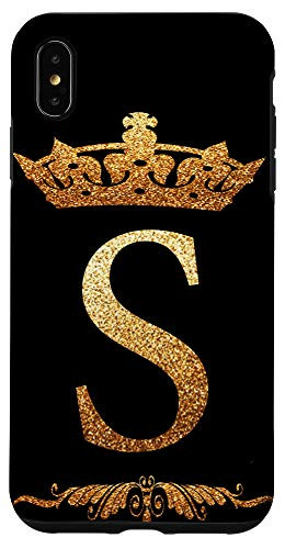iPhone XS Max Crown Phone Case Initial S alphabet mobile cover Letter S Case