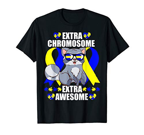 Extra Chromosome Shirt World Down Syndrome Awareness Raccoon T-Shirt