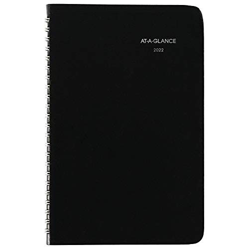 2022 Weekly Appointment Book  and  Planner by AT-A-GLANCE 5-1-2" x 8-1-2" Small Tabbed Telephone-Address Pages DayMinder Black G21000-