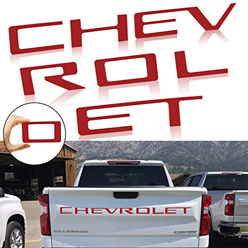 JINGSEN Tailgate Inserts Letters Compatible for Chevrolet Silverado 2019 2020 2021 3D Raised and Strong Adhesive Decals LettersTailgate Emblems Insert Letters-Red- JINGSEN Tailgate Inserts Letters Compatible for Chevrolet Silverado 2019 2020 2021 3D Raised and Strong Adhesive Decals LettersTailgate Emblems Insert Letters-Red-