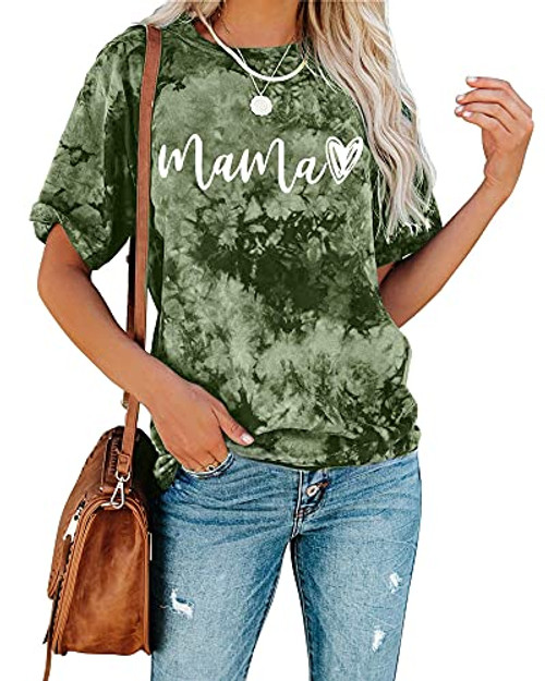 Mama T Shirt Women Cute Love Heart Print Graphic Mama Tops Tees Casual Short Sleeve Mother's Day Shirts Tops Mama T Shirt Women Cute Love Heart Print Graphic Mama Tops Tees Casual Short Sleeve Mother's Day Shirts Tops