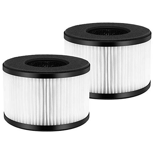 iSingo 2-Pack BS-03 True HEPA Air Filter Replacement Filters Compatible for PARTU BS-03 Air Purifier with 3-in-1 Filtration System Include Pre-Filter True HEPA Filter Activated Carbon Filter