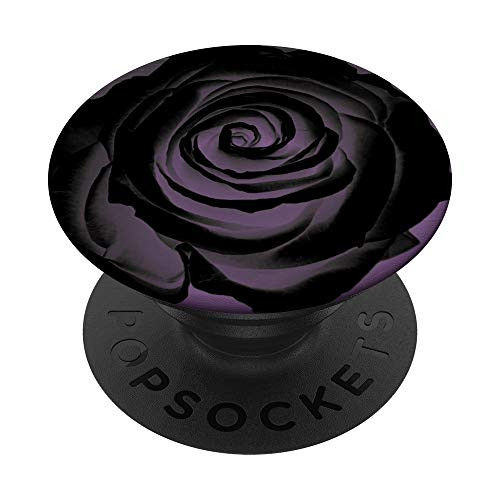 Black and white pink rose on table in Charcoal art Color PopSockets PopGrip- Swappable Grip for Phones  and  Tablets